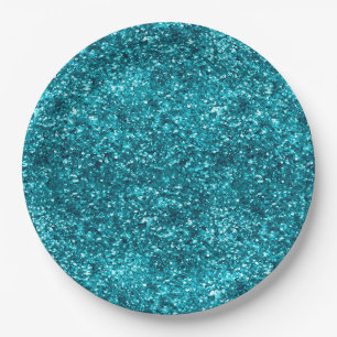 Aqua Gold Glitzy Glitzer (Meerjungfrau inspiriert) Pappteller