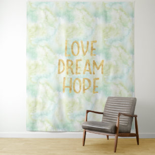 Aqua Gold Liebe Dream Hope Wandteppich