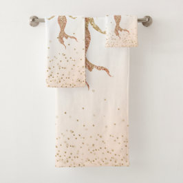 Aqua Gold Meerjungfrau Sparkle Glitzer Confetti Badhandtuch Set