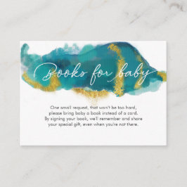 Aqua gold Ocean Baby Shower Books für Babykarten Begleitkarte