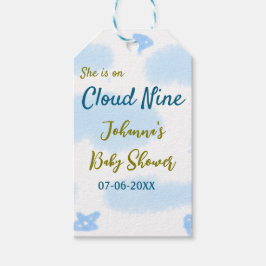 Aqua gold sie ist auf Wolke neun Baby Duschwolken Geschenkanhänger