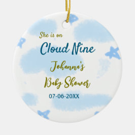 Aqua gold sie ist auf Wolke neun Baby Duschwolken Keramik Ornament