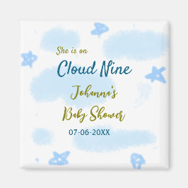 Aqua gold sie ist auf Wolke neun Baby Duschwolken Magnet