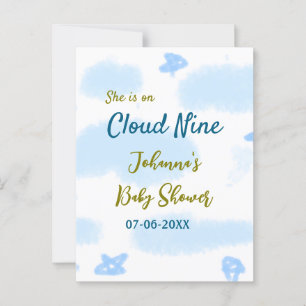 Aqua gold sie ist auf Wolke neun Baby Duschwolken Postkarte