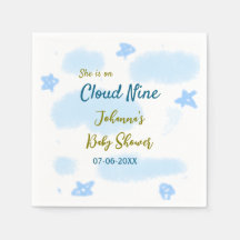 Aqua gold sie ist auf Wolke neun Baby Duschwolken