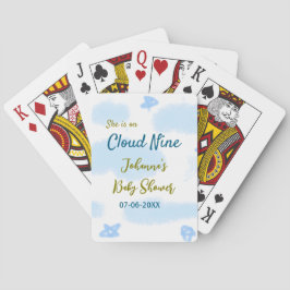 Aqua gold sie ist auf Wolke neun Baby Duschwolken Spielkarten