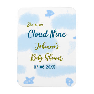 Aqua Gold Sie ist auf Wolke neun Baby Shower Wolke Magnet