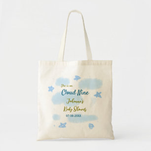 Aqua Gold sie ist auf Wolke neun Baby Shower Wolke Tragetasche