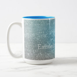 Aqua Gold Unicorn Sparkle Zweifarbige Tasse