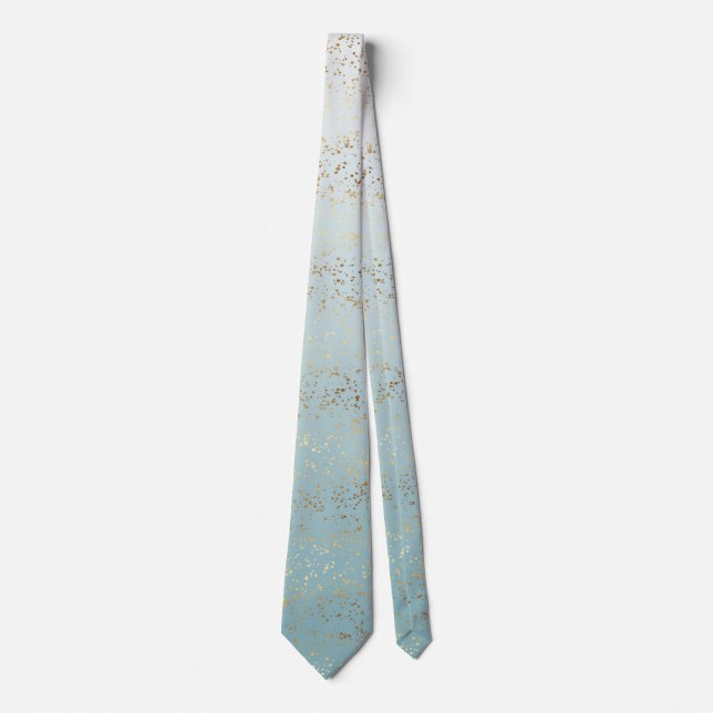 Aqua-GoldConfetti Ombre Krawatte (Vorderseite)