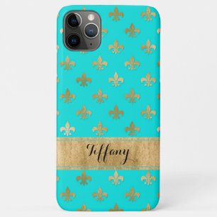 Aqua, Goldfleur-de-lis Case-Mate iPhone Hülle