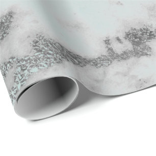 Aqua-Grau-Silber Carraras MarmorTiffany blasses Geschenkpapier
