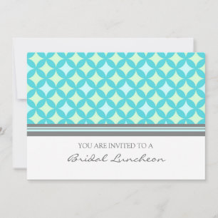 Aqua Gray Muster Bridal Lunch Einladung Karte