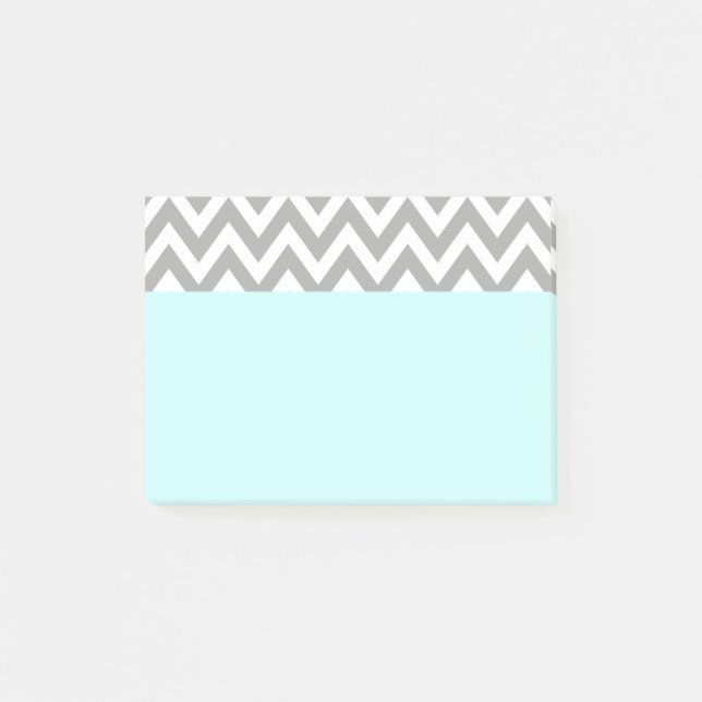 Aqua Gray Post It Notes Post-it Klebezettel (Vorderseite)