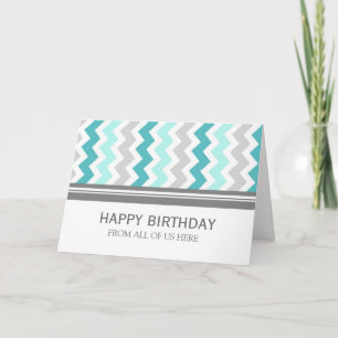 Aqua Gray Zickzack Business von Group Birthday Karte