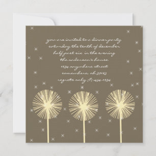 Aqua Green Dandelion Dîner Invitations