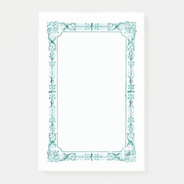 Aqua Green Extravagant Frame Post-it Klebezettel (Vorderseite)