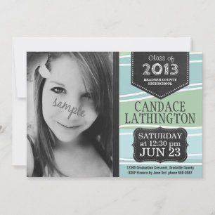 Aqua Green, Invitation de la Girl Grad Party avec