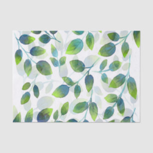 Aqua Green Leaf Muster Seidenpapier