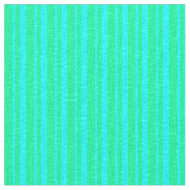Aqua & Green Lines Stoff (Nahaufnahme)