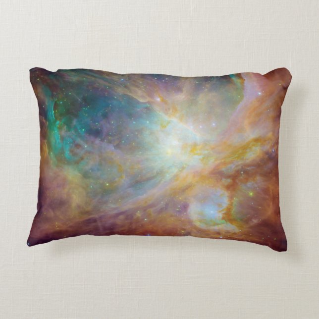 Aqua Green Orion Nebula Zierkissen (Rückseite)