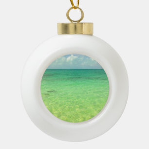 Aqua Green Ozean Turks- und Caicos-Foto Keramik Kugel-Ornament