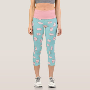 Aqua Green Petits Piggies Capri Leggings