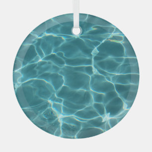 Aqua Green Schwimmbad Foto Ornament Aus Glas