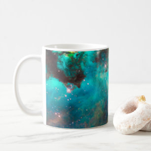 Aqua Green Star Cluster Celestial Foto Kaffeetasse
