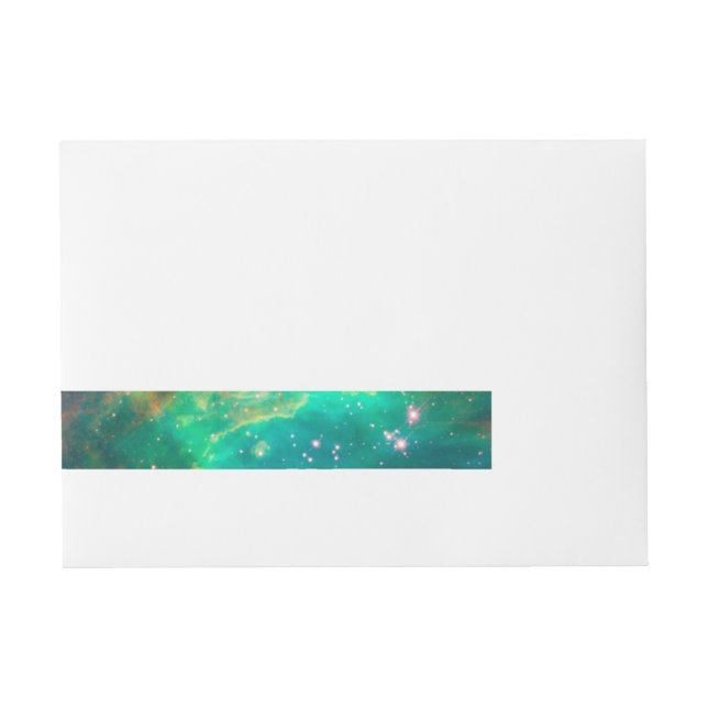 Aqua Green Star Cluster Celestial Foto Rundum-Adressaufkleber (Vorderseite)