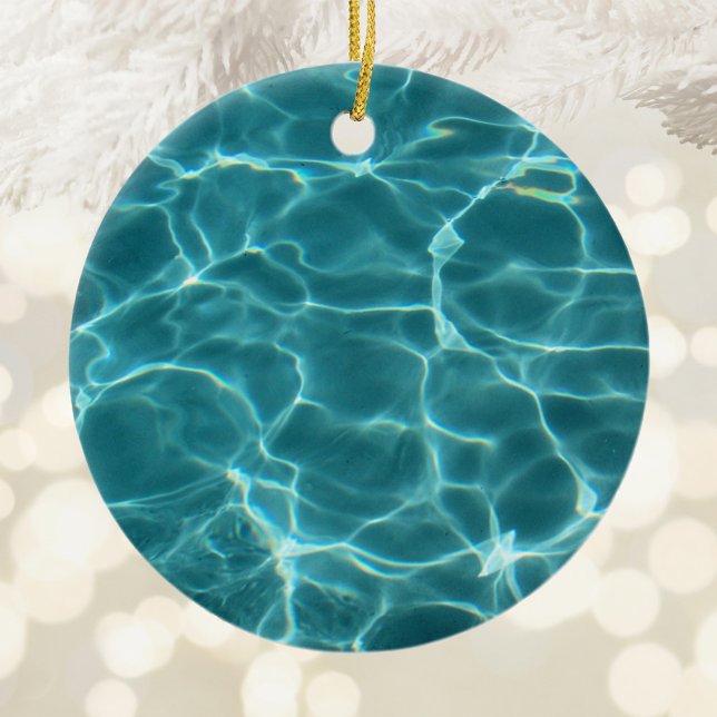 Aqua Green Swimming Pool Foto Keramikornament (Swimming Pool Photo Ornament )