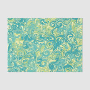 Aqua, Green und Gelbmarbelspulpapier Seidenpapier