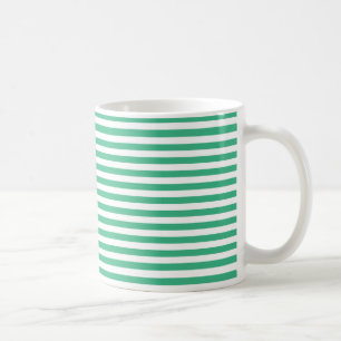 Aqua Green und White Stripes Kaffeetasse