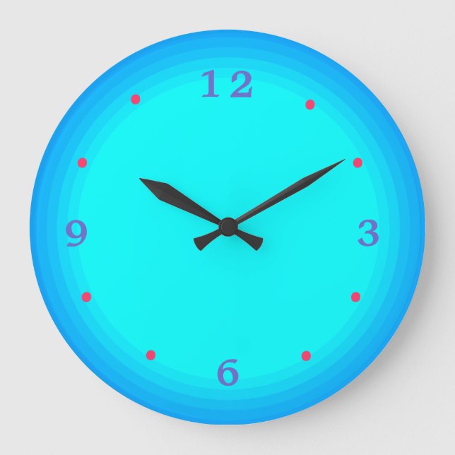 Aqua/Grün blaues Rot > Küchen-Uhr Große Wanduhr (Vorderseite)