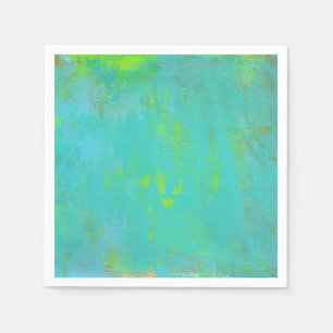 Aqua-Grün, Limoner und Brown ockerhaltiger Grunge Serviette