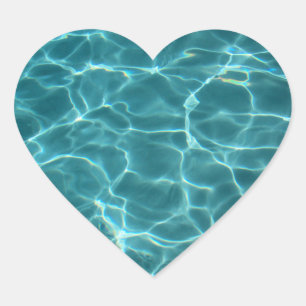 Aqua Grün Schwimmbad Foto Herz-Aufkleber