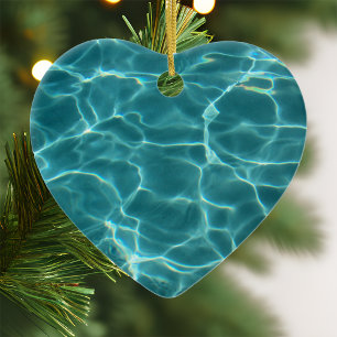 Aqua Grün Schwimmbad Foto Herz Keramik Ornament