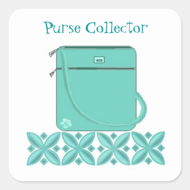 Aqua-Handtasche mit Niedlichem Sprichwort Quadratischer Aufkleber (Vorderseite)