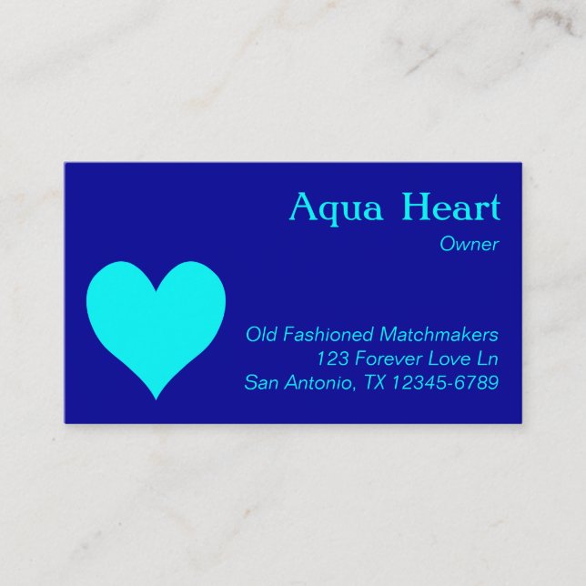 Aqua Heart Visitenkarte (Vorderseite)