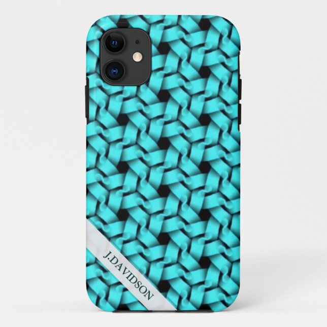 Aqua Hexagon Weave Textile Muster iPhone 5 Fall Case-Mate iPhone Hülle (Rückseite)