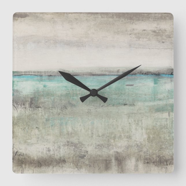 Aqua Horizon Quadratische Wanduhr (Vorderseite)