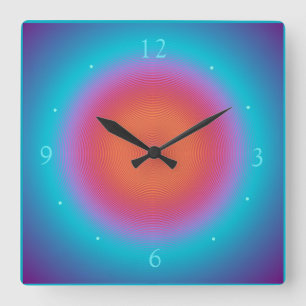 Aqua Illuminiert orange rosa Design > Wanduhren