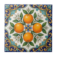 Aqua Italian Majolica Orangen-Zitrus-Design