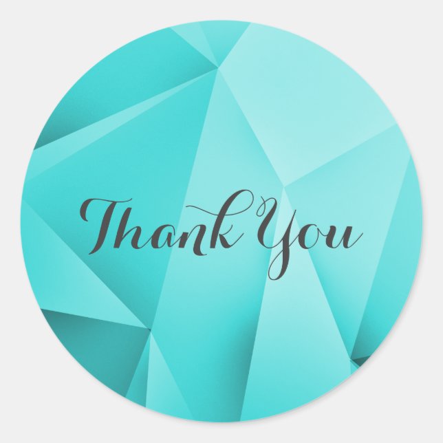 Aqua Jewel Tones Danke an Stickers (Vorderseite)