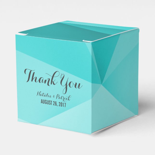Aqua Jewel Tones Gastgeschenk Hochzeit Boxes Geschenkschachtel (Vorderseite)
