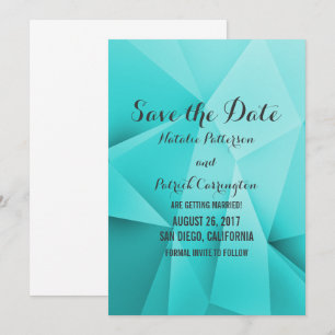 Aqua Jewel Tones Save the Date Invitation