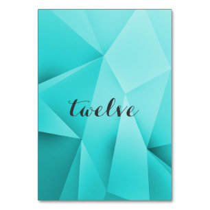 Aqua Jewel Tones Tischnummer Card
