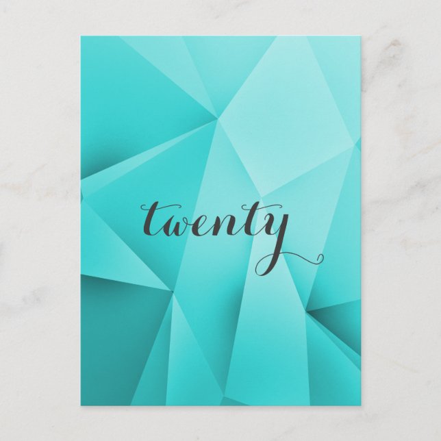 Aqua Jewel Tones Tischnummer Postcard (Vorderseite)