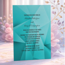 Aqua Jewel Tones Wedding Einladung