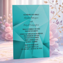 Aqua Jewel Tones Wedding Einladung